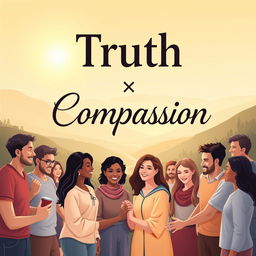 A visually striking poster that symbolizes the themes of truth and compassion