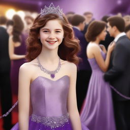 A high-quality, realistic digital art image presents a 14-year-old girl who is a famous actress