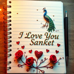A lined page of a notebook with elegant, intricate details