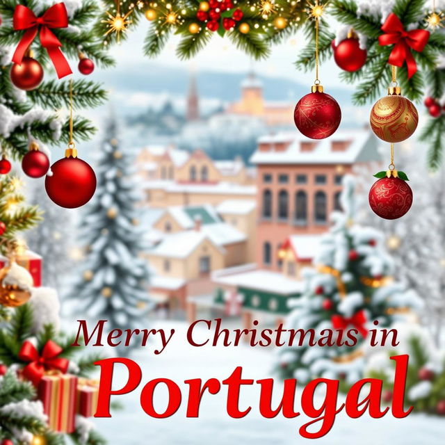 A festive Christmas presentation image featuring beautifully decorated elements such as Christmas trees, ornaments, and twinkling lights