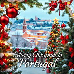 A festive Christmas presentation image featuring beautifully decorated elements such as Christmas trees, ornaments, and twinkling lights