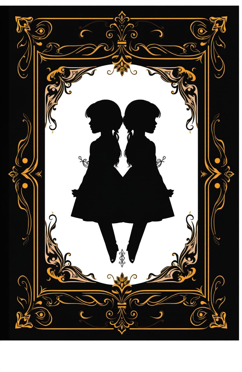 A book cover design featuring a striking black border surrounding a central white area