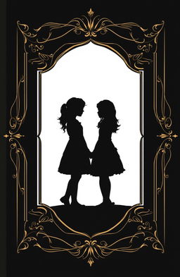 A book cover design featuring a striking black border surrounding a central white area