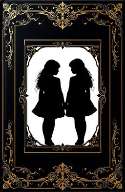 A book cover design featuring a striking black border surrounding a central white area