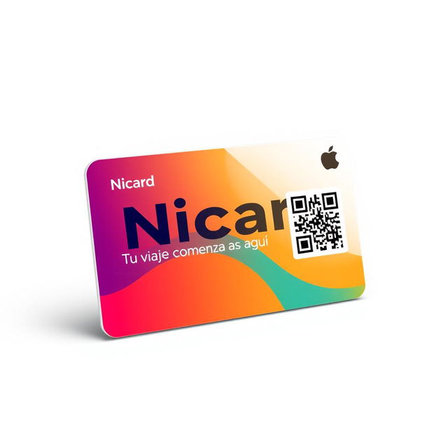 A public transportation card named 'Nicard', featuring a sleek, modern design and vibrant colors