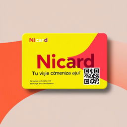 A public transportation card named 'Nicard', featuring a sleek, modern design and vibrant colors