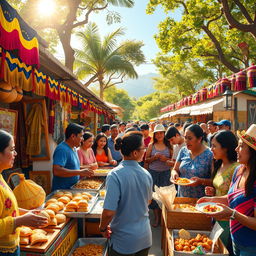 An artistic representation showcasing the cultural fusion between Venezuelans and Ecuadorians