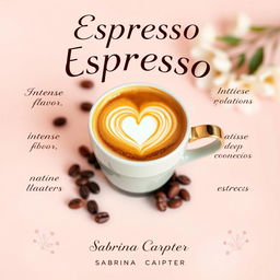 An aesthetically pleasing Instagram poster inspired by the song "Espresso" by Sabrina Carpenter