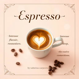 An aesthetically pleasing Instagram poster inspired by the song "Espresso" by Sabrina Carpenter