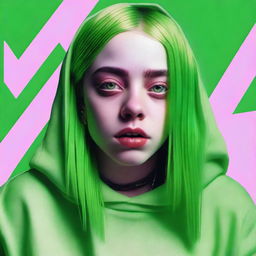 An ultra high quality digital portrait of Billie Eilish