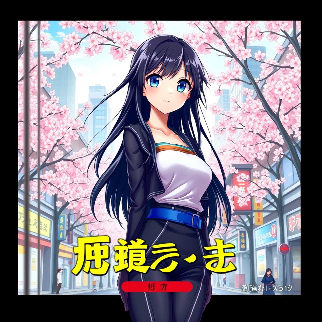 An anime-style manga book cover for a fictional title '出井花: 飛晴への道'