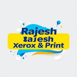 A vibrant and eye-catching logo banner design for 'Rajesh Xerox & Print'