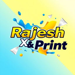 A vibrant and eye-catching logo banner design for 'Rajesh Xerox & Print'