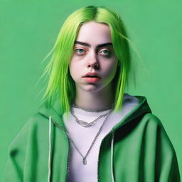 An ultra high quality digital portrait of Billie Eilish