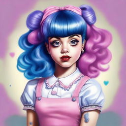 A high-quality digital art image of Melanie Martinez