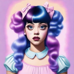 A high-quality digital art image of Melanie Martinez