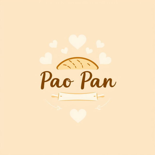 A warm and inviting logo design for a bread-selling business called 'Pao Pan'