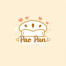 A warm and inviting logo design for a bread-selling business called 'Pao Pan'