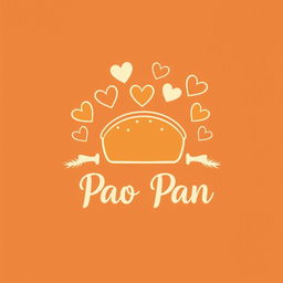 A warm and inviting logo design for a bread-selling business called 'Pao Pan'
