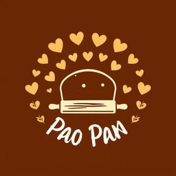 A warm and inviting logo design for a bread-selling business called 'Pao Pan'