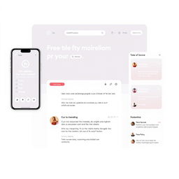 A clean and modern website layout mockup showcasing the following elements: A fixed header with a medium-sized logo positioned in the top-left corner, a search bar centered above the content, occupying 40% of the header's width, and notification & profile icons placed on the top-right corner