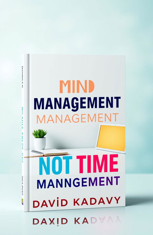 A thought-provoking book cover design for 'Mind Management, Not Time Management' by David Kadavy