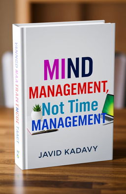 A thought-provoking book cover design for 'Mind Management, Not Time Management' by David Kadavy