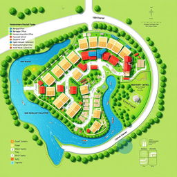 A vibrant, detailed layout plan for a 10