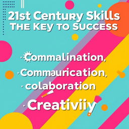 A vibrant and engaging poster titled '21st Century Skills: The Key to Success'
