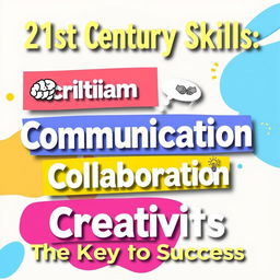 A vibrant and colorful poster design titled '21st Century Skills: The Key to Success'