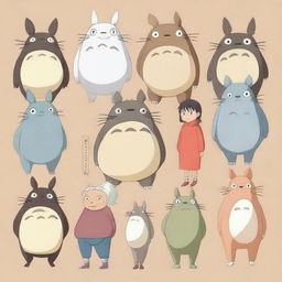 A high-quality digital art piece showcasing a blank character template in the distinct style of Studio Ghibli