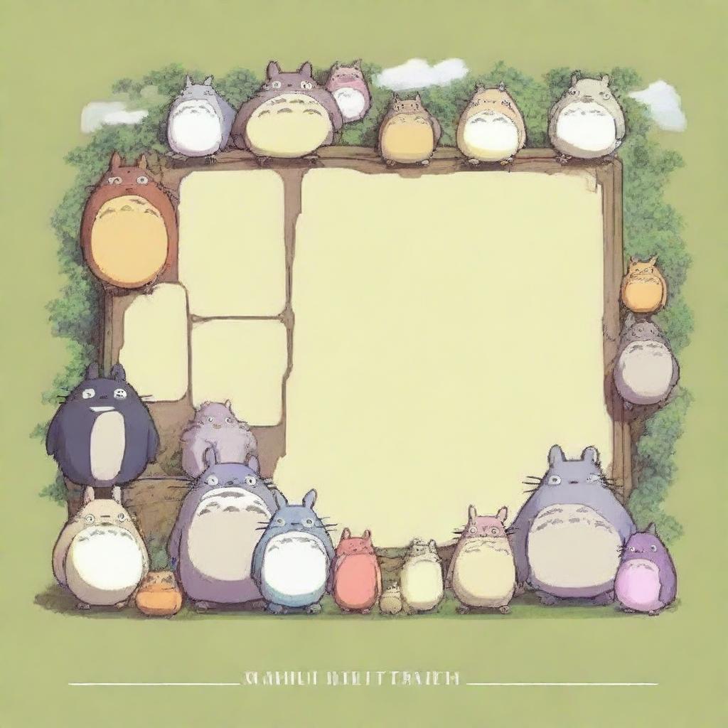 A high-quality digital art piece showcasing a blank character template in the distinct style of Studio Ghibli