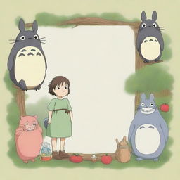 A high-quality digital art piece showcasing a blank character template in the distinct style of Studio Ghibli