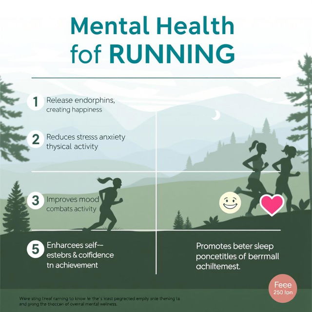 An infographic illustrating the mental health benefits of running