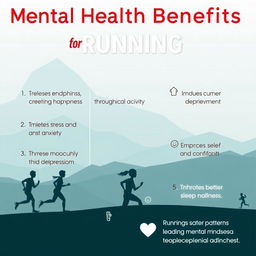 An infographic illustrating the mental health benefits of running