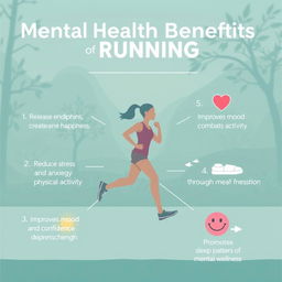 An infographic illustrating the mental health benefits of running