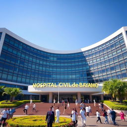 A large, modern hospital building showcasing contemporary architecture, with sleek glass facades and well-maintained landscaping