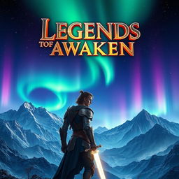 A captivating movie title poster featuring an epic fantasy landscape