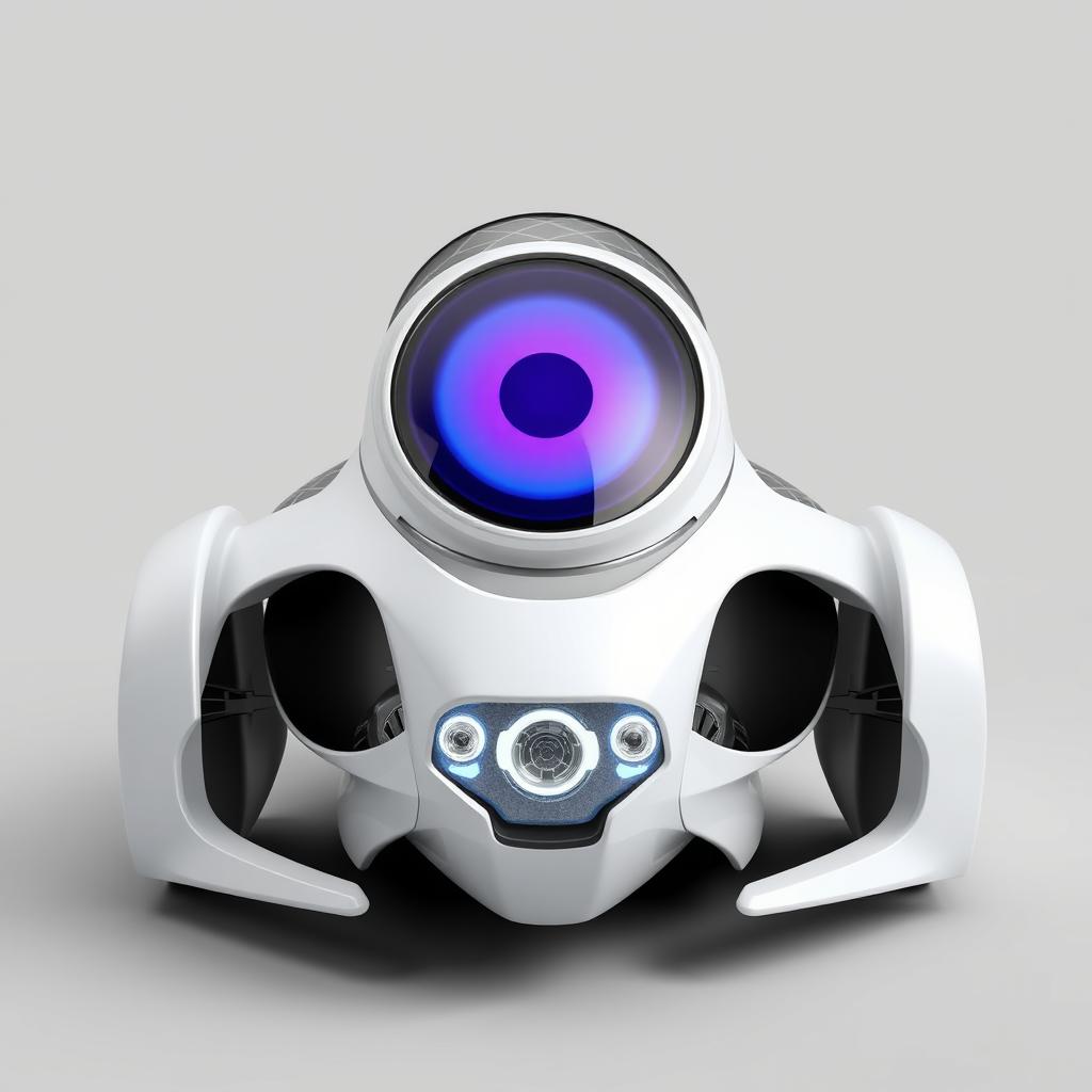 A 3D rendering of a futuristic vessel, featuring a sleek white color with a striking unique design