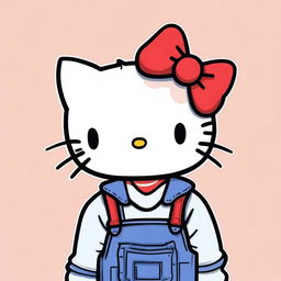 A high-quality digital art image showcases a unique interpretation of Hello Kitty in the style of Heartstopper