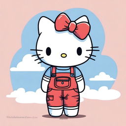 A high-quality digital art image showcases a unique interpretation of Hello Kitty in the style of Heartstopper