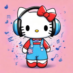 This is a high-quality digital art image of Hello Kitty, depicted in a rare emotional moment