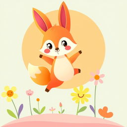 A playful illustration of a whimsical animal, designed in the style of Adobe graphics, featuring vibrant colors and unique shapes