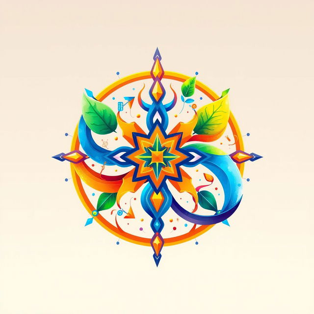 A vibrant and visually captivating ideogram, symbolizing creativity and innovation
