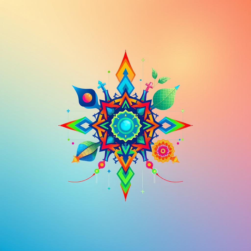 A vibrant and visually captivating ideogram, symbolizing creativity and innovation