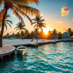 A picturesque scene of Islamorada, Florida, showcasing its beautiful ocean views and tropical surroundings