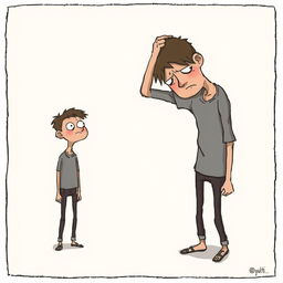 An illustration of a person holding their head in despair, with a look of frustration and sadness on their face