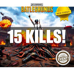 A YouTube thumbnail showcasing an intense gaming background for PUBG, featuring a dynamic and action-packed scene