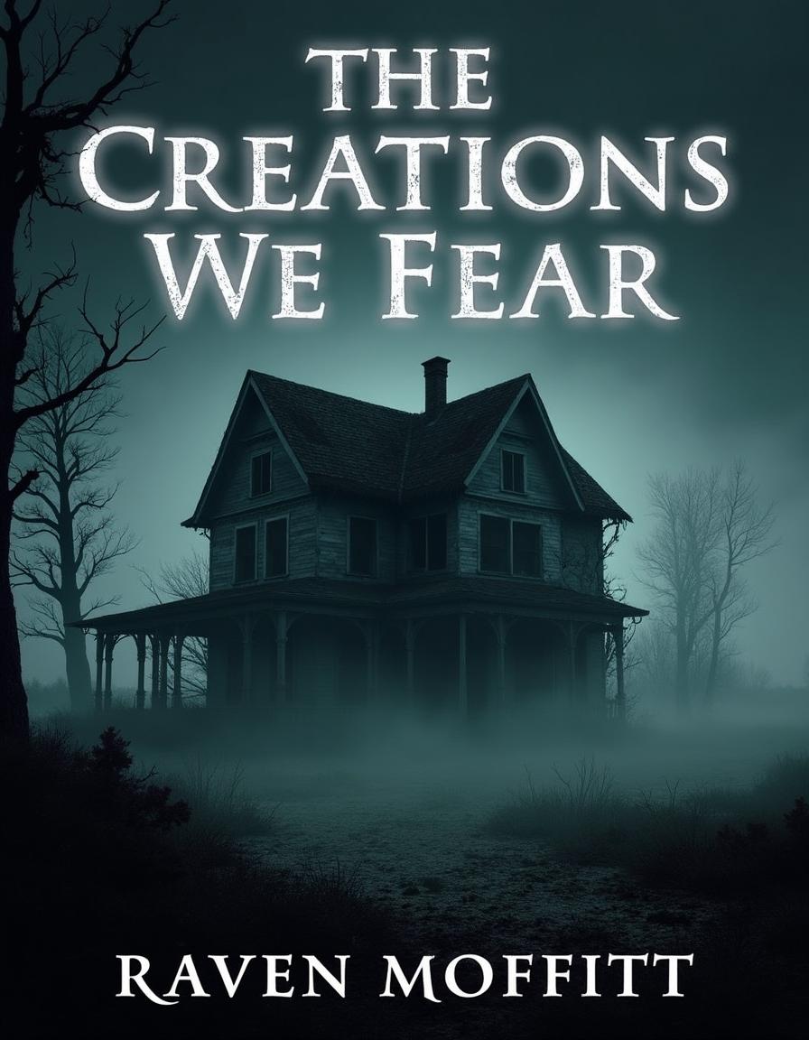 A horror book cover titled 'The Creations We Fear' by Raven Moffitt