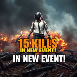 An intense and dynamic YouTube thumbnail background showcasing a victorious moment in PUBG